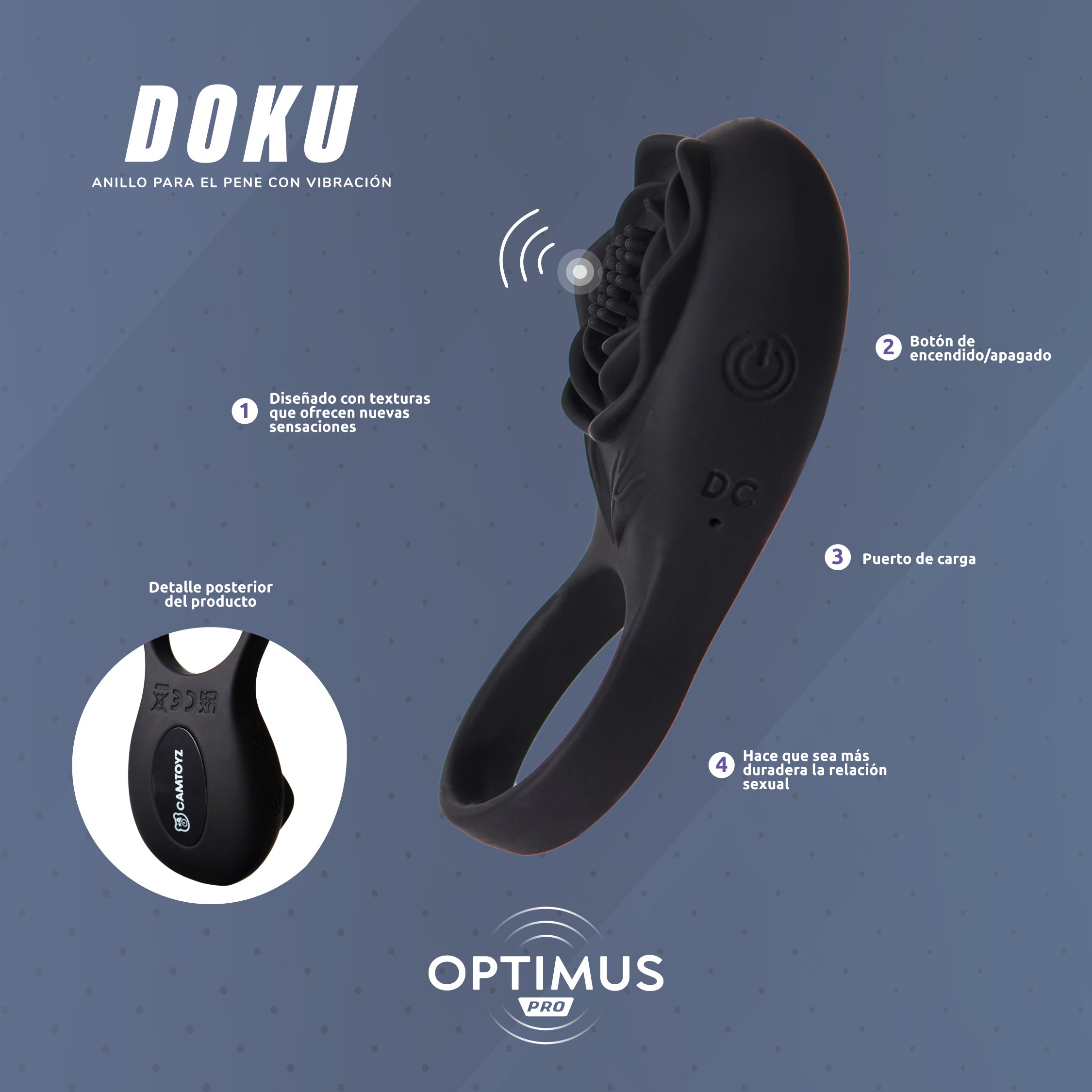 Anillo Con Vibración Doku - Compatible con App