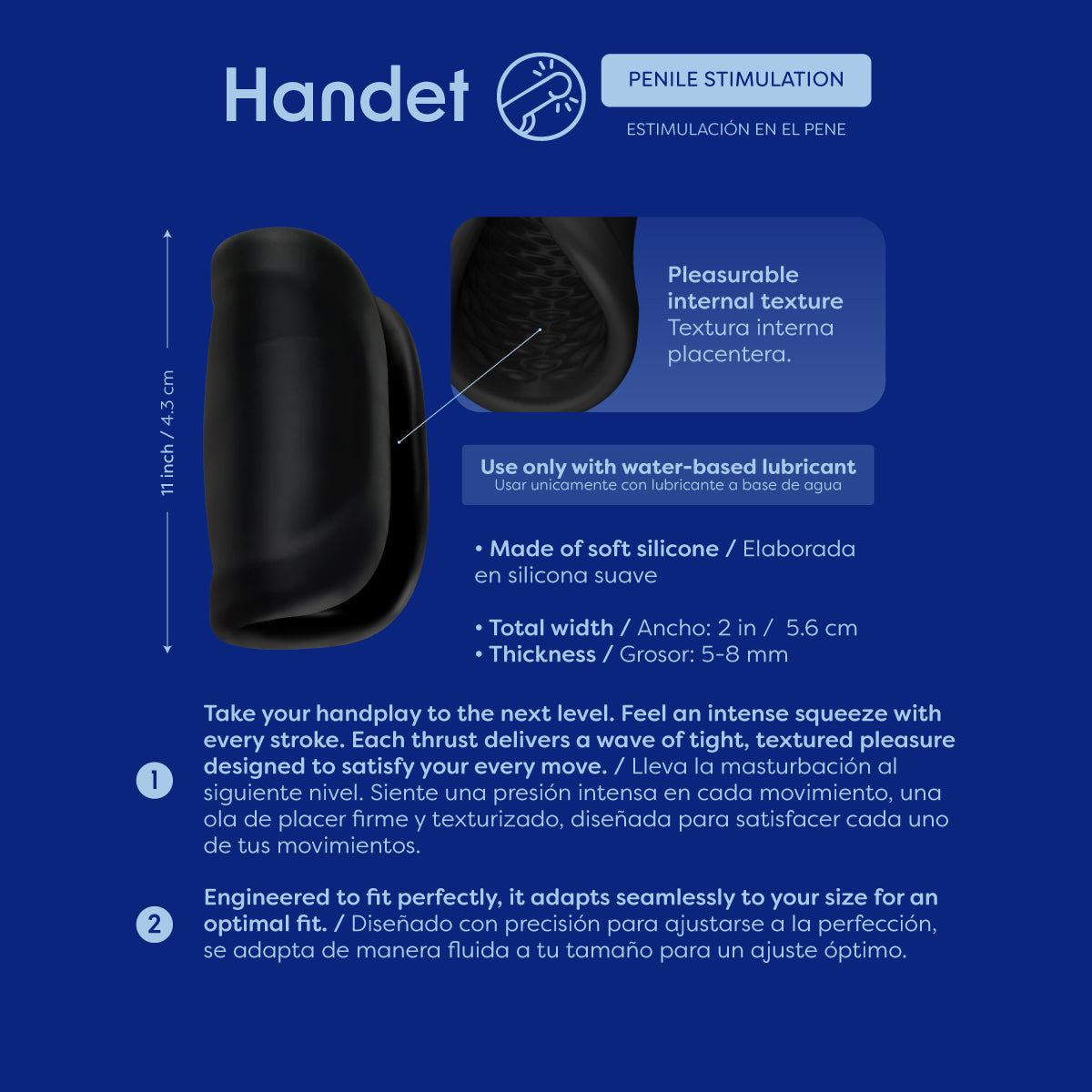 Handet Masturbador de Silicona Texturizado