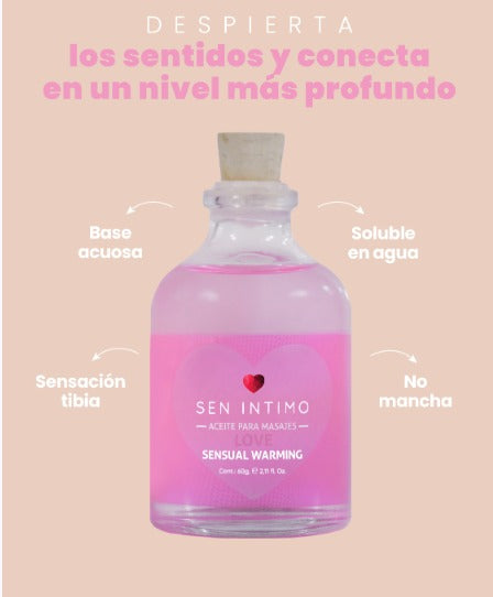 Aceite para Masajes con Feromonas - Sensación Tibia