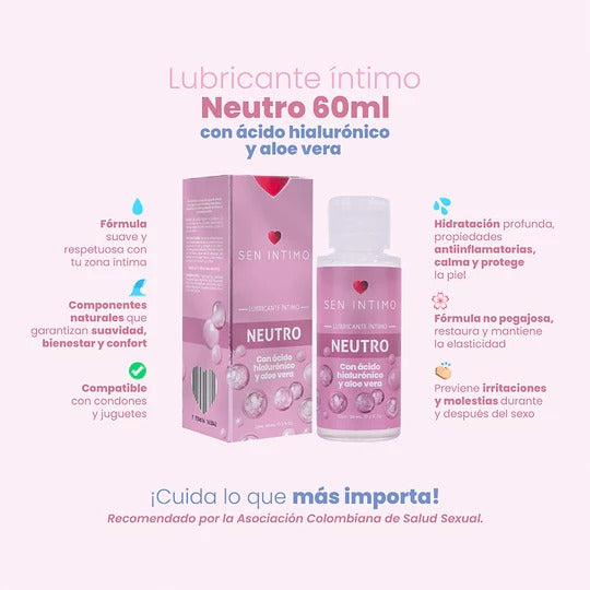 Lubricante Neutro Con Ácido Hialurónico y Aloe Vera